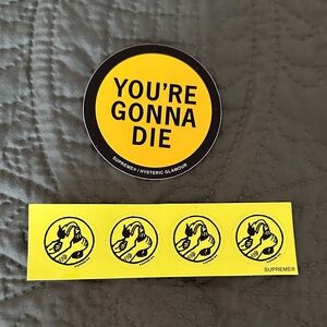 Supreme Yellow and Black Sticker Collection
